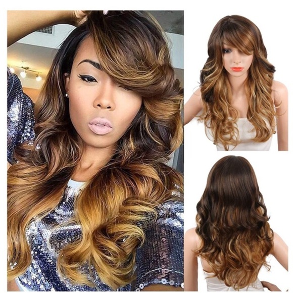 Long Wavy Ombre Blonde Lace Front Wig